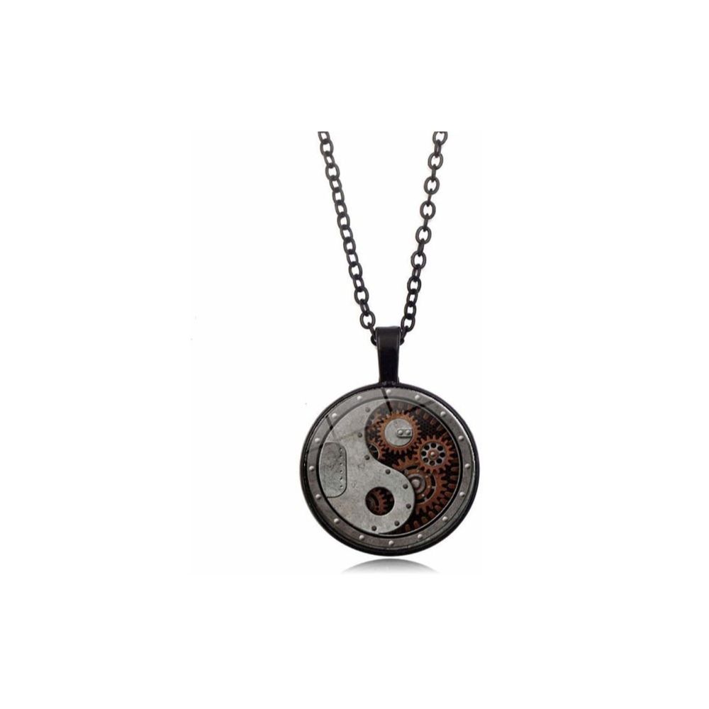 Steampunk Style Retro Mechanical Crystal Pendant Necklace For Men and Women (14287)