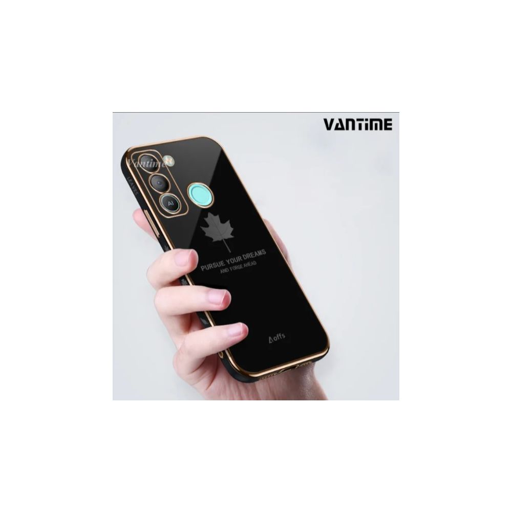 6D Plating Maple Leaf Pattern Shockproof Protective Soft Phone Case for Realme C3