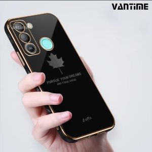 6D Plating Maple Leaf Pattern Shockproof Protective Soft Phone Case for Realme C3