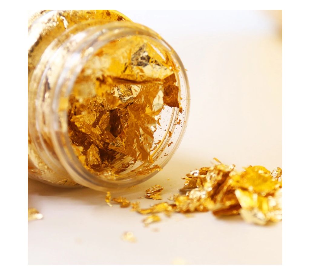 3g/Bottle Gold Leaf Flakes Gold Foil Painting Drop glue Crafts নেইল ডেকোরেশান বাংলাদেশ - 1197434