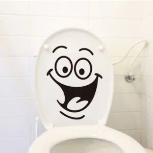 Cute Happy Face Removable Wall Decals Toilet Sticker For Decoration