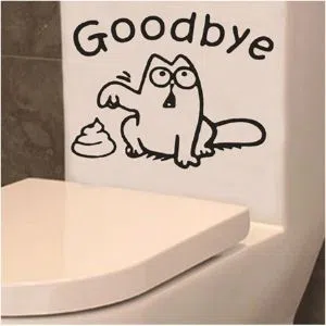 Cute Cartoon Reation Face Removable Wall Decals Toilet Sticker For Decoration