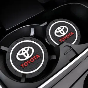 2Pcs/Set Car Non-Slip Pad Cup Holder Mat Badge Coaster For Toyota