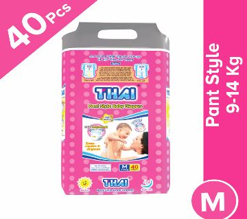 Thai Diapers Pant Style M Size (7-12)Kg 40 Diapers