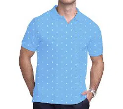 Gents half sleeve Cotton Polo shirt-sky blue 