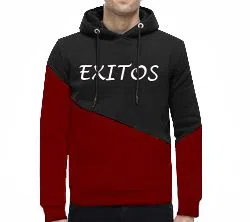 Exitos  Mens Winter Hoodie -red and black 