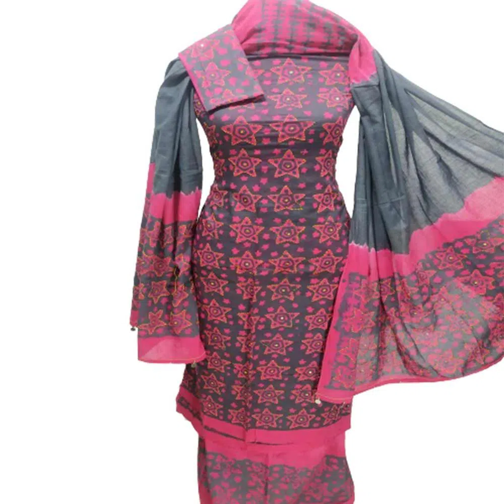 Unstitched Batik Cotton Four pcs For Women 