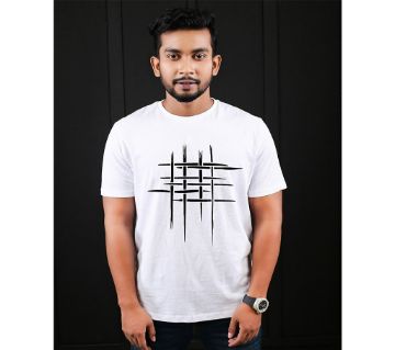 Cross Line Menz Synthetic Fabric T-shirt - White