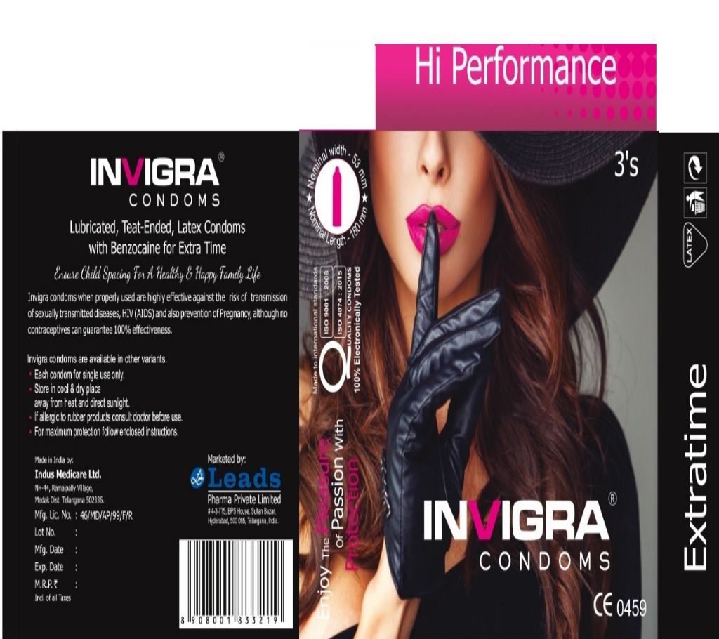 Hi Performance- condoms with Benzocaine for long lasting romance কনডম 3’S Packet বাংলাদেশ - 969835