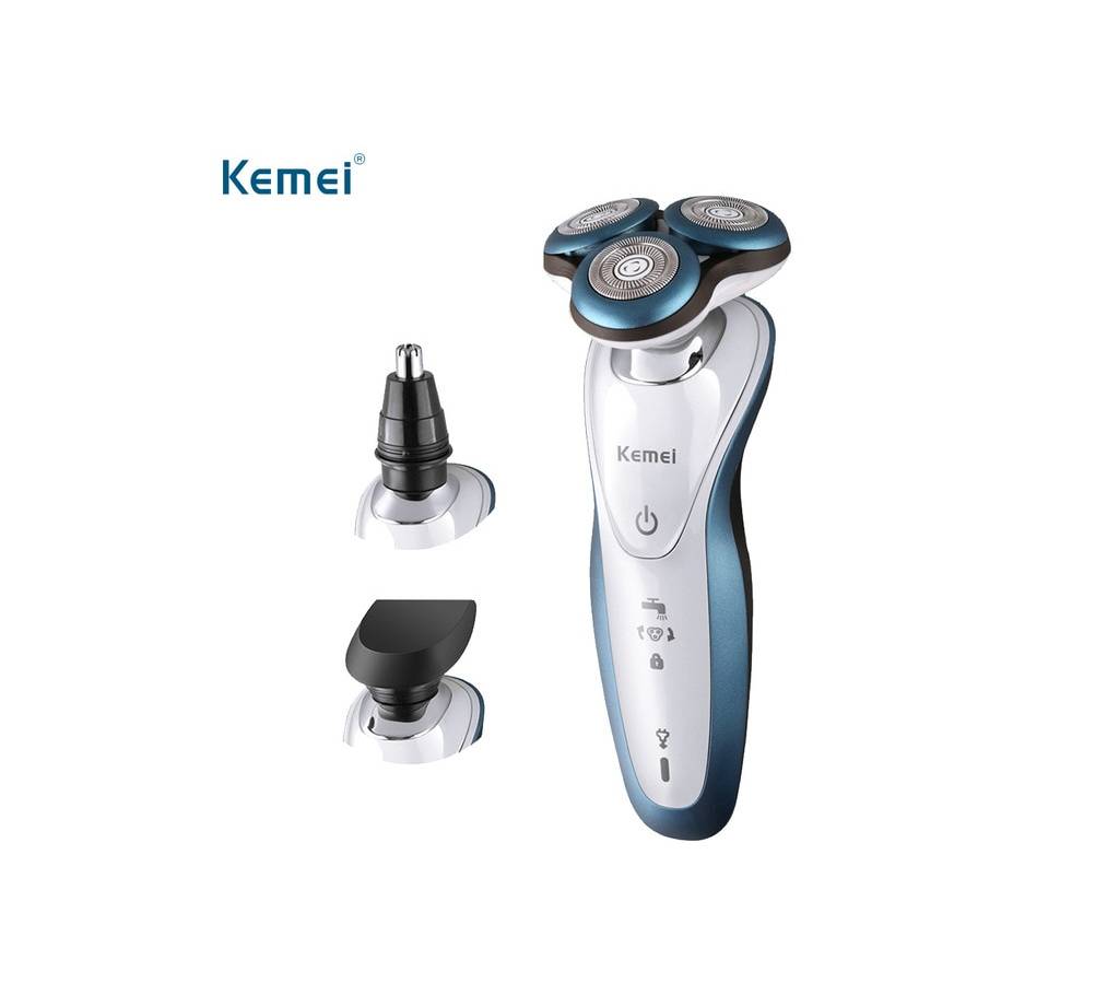 kemei KM-7000C 3 in 1 nose trimmer for nose & ear men's ear nose hair cutter rechargeable women face care beard washable electric shaver বাংলাদেশ - 977056