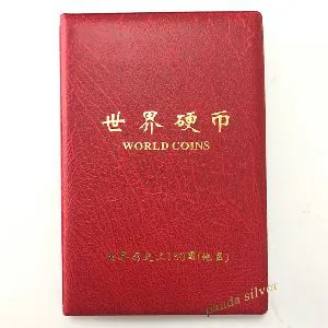  60 Countries Coins  World Coin with Leather Collecting Album Taged by Country Name and Flags