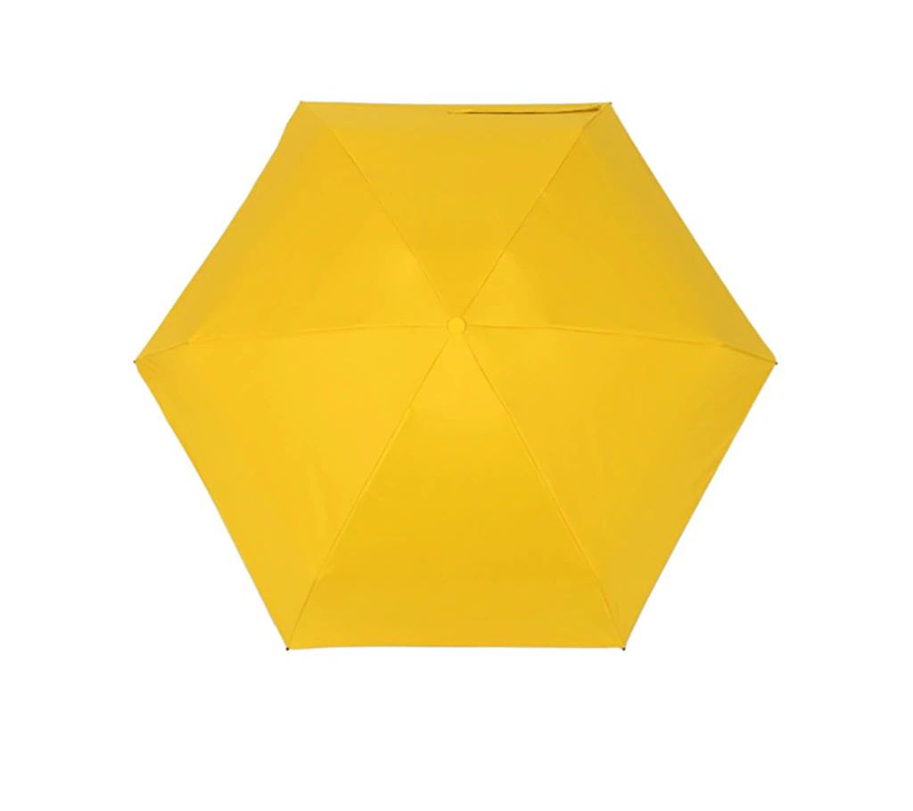 মিনি পকেট ক্যাপস্যুল আমব্রেলা ওয়াটারপ্রুফ UV Rain Umbrella-Yellow বাংলাদেশ - 999513