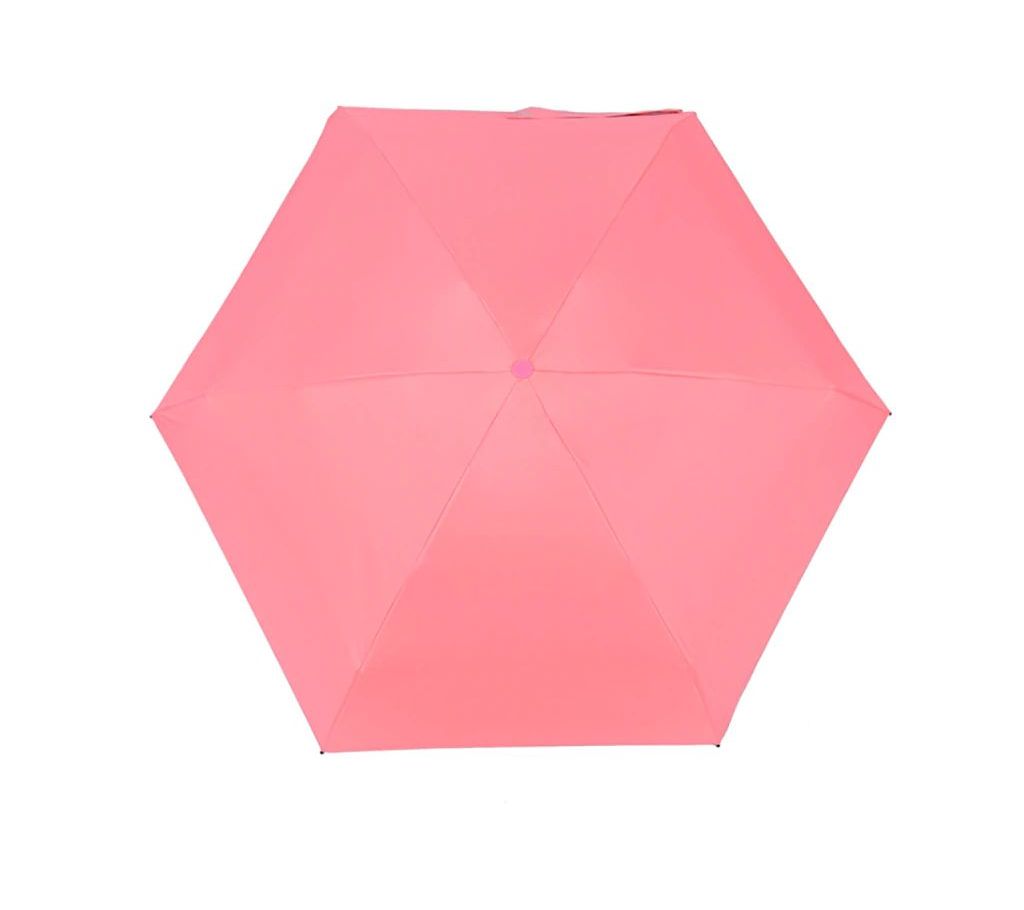 মিনি পকেট ক্যাপস্যুল আমব্রেলা ওয়াটারপ্রুফ UV Rain Umbrella-Pink বাংলাদেশ - 999515