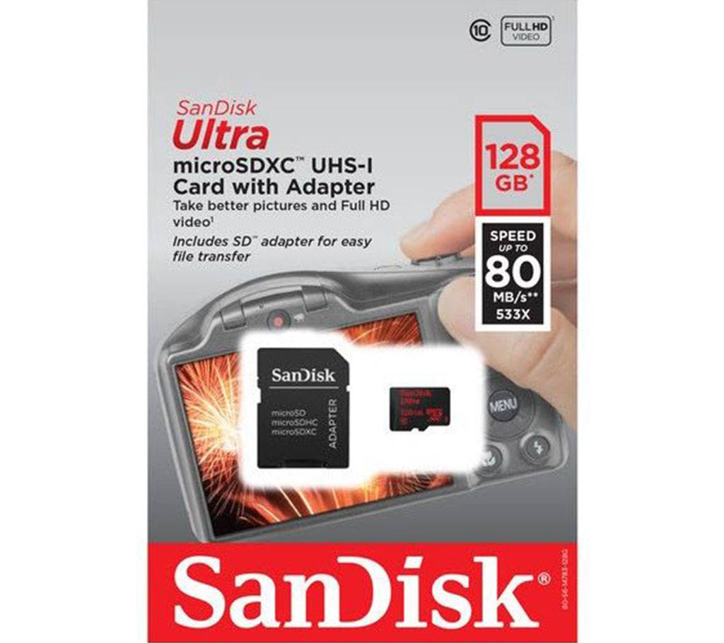 SanDisk Ultra 128GB microSDXC UHS-I card with Adapter বাংলাদেশ - 1046002