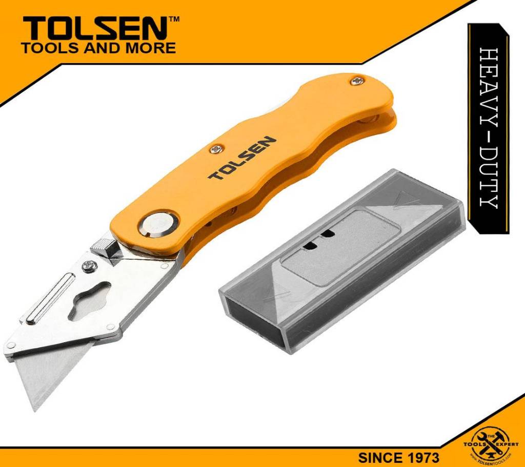 TOLSEN ফোল্ডিং ইউটিলিটি নাইফ Quick Release with 5pcs Blade (61x19mm) Box Cutter 30007 বাংলাদেশ - 1022592