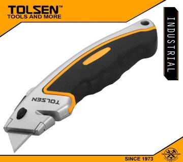 TOLSEN Retractable TPR ইউটিলিটি লাইফ w/ 5pcs SK5 Blade (61x19mm) Industrial Series Box Cutter 30009