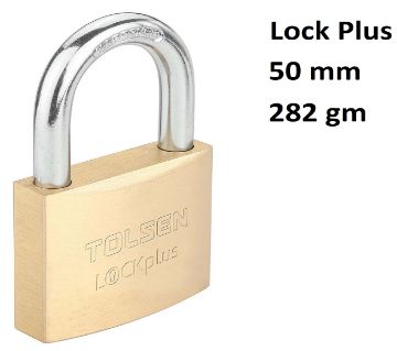 TOLSEN Industrial Grade Brass Padlock Rust Proof w/ 3 Keys (50mm 282g) Lock Plus 55115
