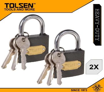 TOLSEN (2pcs) Heavy Duty Iron Padlock with 3 Iron Keys (32mm 85g) 55133