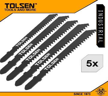 TOLSEN 5pcs Jigsaw Blades Set (100mm 8 TPI) T111C (Wood) 76801