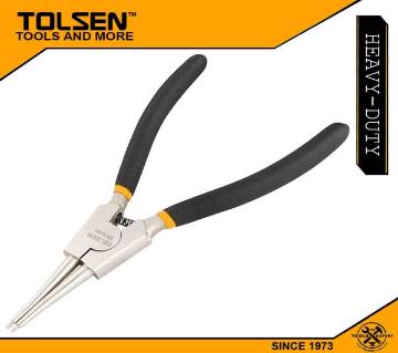 Tolsen External Circlip Pliers, Straight (180mm, 7") Dipped Handle 10087