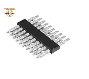 TOLSEN 10pcs Double End Screwdriver Bits Set (PH2/SL5.5x65mm) with Magnet Industrial 20361