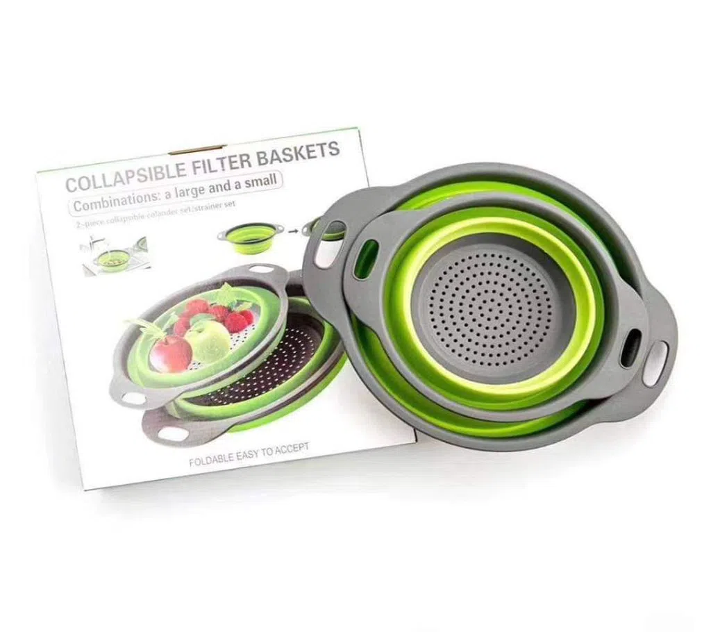 Kitchen Collapsible Colander Fruit Vegetable Wash Drain Basket Folding Strainer