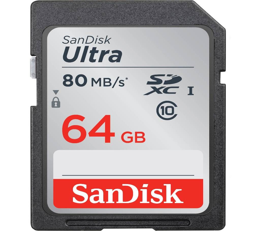 SanDisk আল্ট্রা ক্লাস 10 UHS-64GB SDHC মেমোরি কার্ড বাংলাদেশ - 1008537