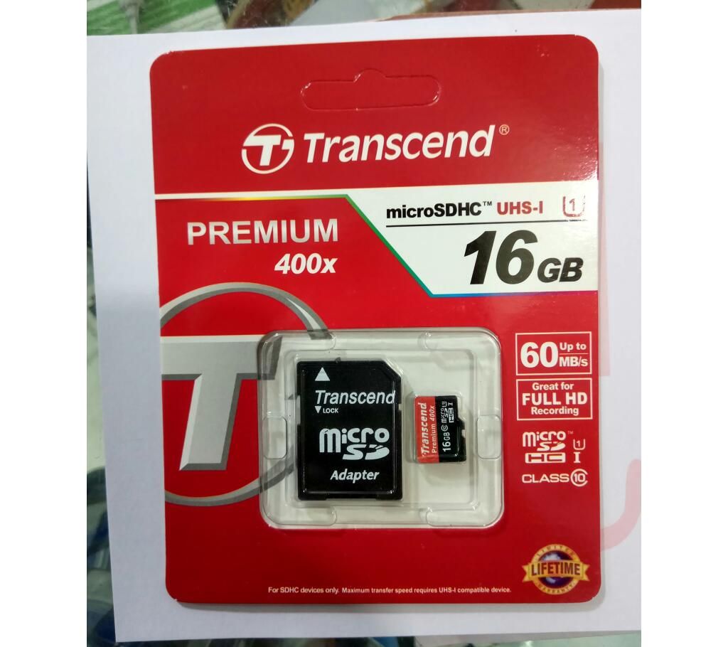 Transcend Micro SD মেমোরি কার্ড 16GB বাংলাদেশ - 1014290