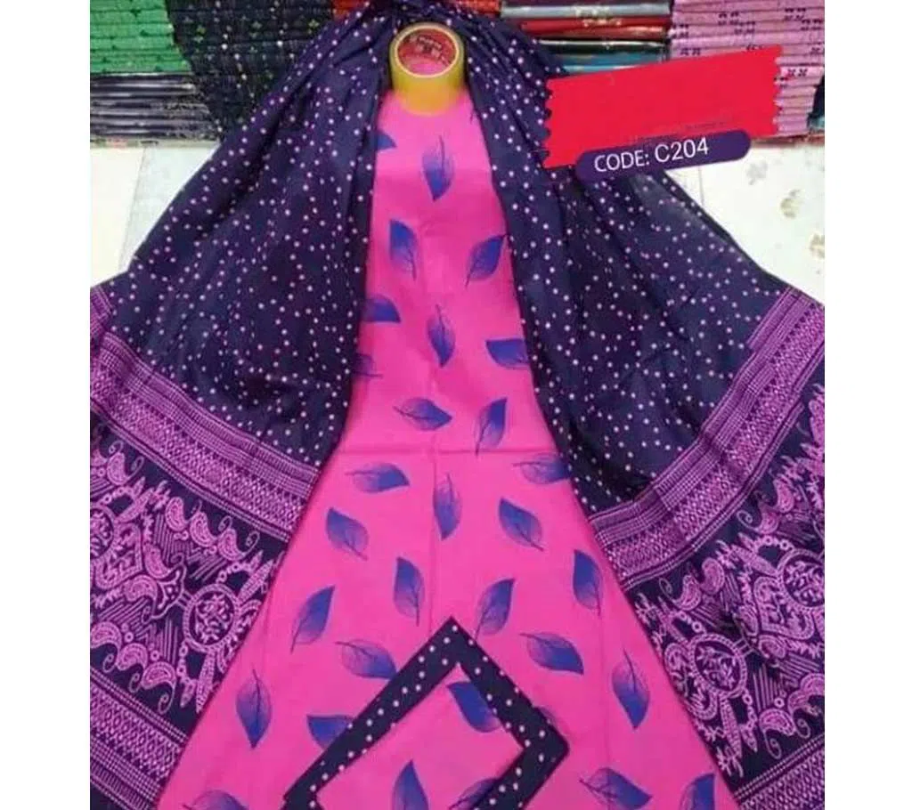 Unstitched BLOCK Printed Salwar kameez MS-054 2 pcs pink