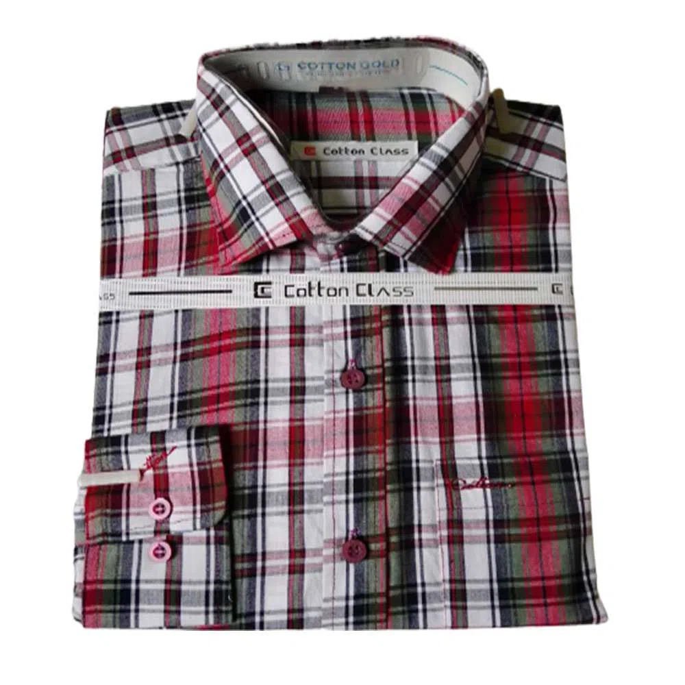 Full Sleeve Cotton Check Shirt For Men