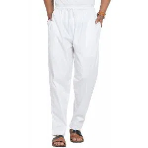 White Cotton Pajama Pants For Men