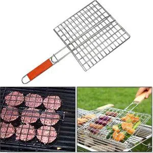 Stainless Steel BBQ Grill Maker Net - Silver