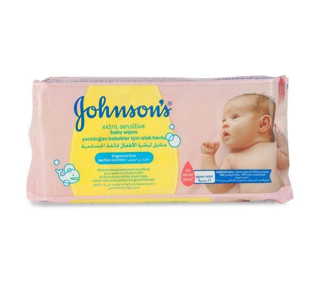 Johnson’s Extra Sensitive বেবি ওয়াইপস - ৫৬ পিস্ বাংলাদেশ - 1013907