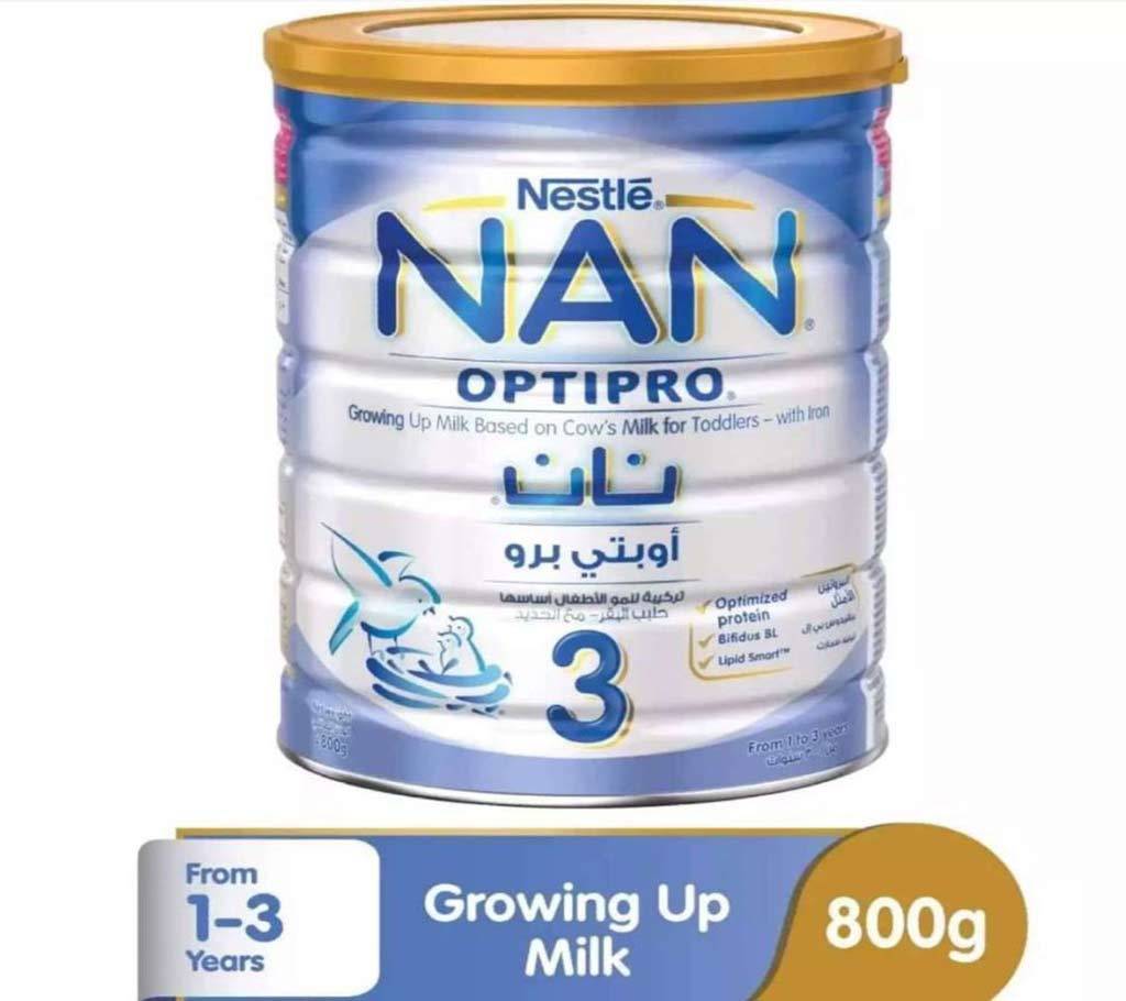 NAN 3 optipro গ্রোয়িং আপ মিল্ক -800g Tin (Dubai) বাংলাদেশ - 1014194