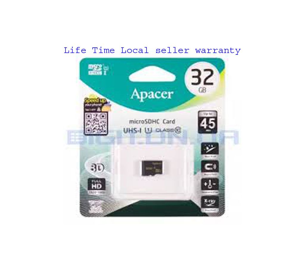 32GB MicroSDHC কার্ড + এডাপ্টার Cl-10 Acpacer বাংলাদেশ - 1023030
