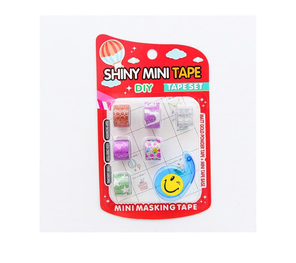 6pcs Creative shiny mini washi টেপ সেট DIY decoration Scrapbooking Sticker Label Masking Tape School Office Supply বাংলাদেশ - 1034659