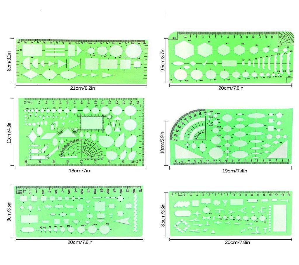 Kobwa Geometric Drawings Templates মেজারিং রুলার প্লাস্টিক ক্লিয়ার গ্রীন প্লাস্টিক রুলার বাংলাদেশ - 1034660