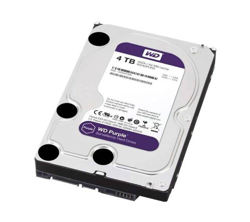 Western Digital Purple 4TB 3.5 Inch SATA 5400RPM Surveillance হার্ড ডিস্ক  HDD বাংলাদেশ - 1088945