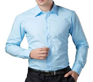 Light Sky Blue Cotton Formal Shirt for Men