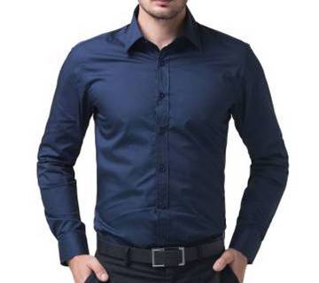 Navy Blue Cotton Formal Shirt for Men