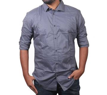 Grey Slim fit Stretched Formal Shirt for Men