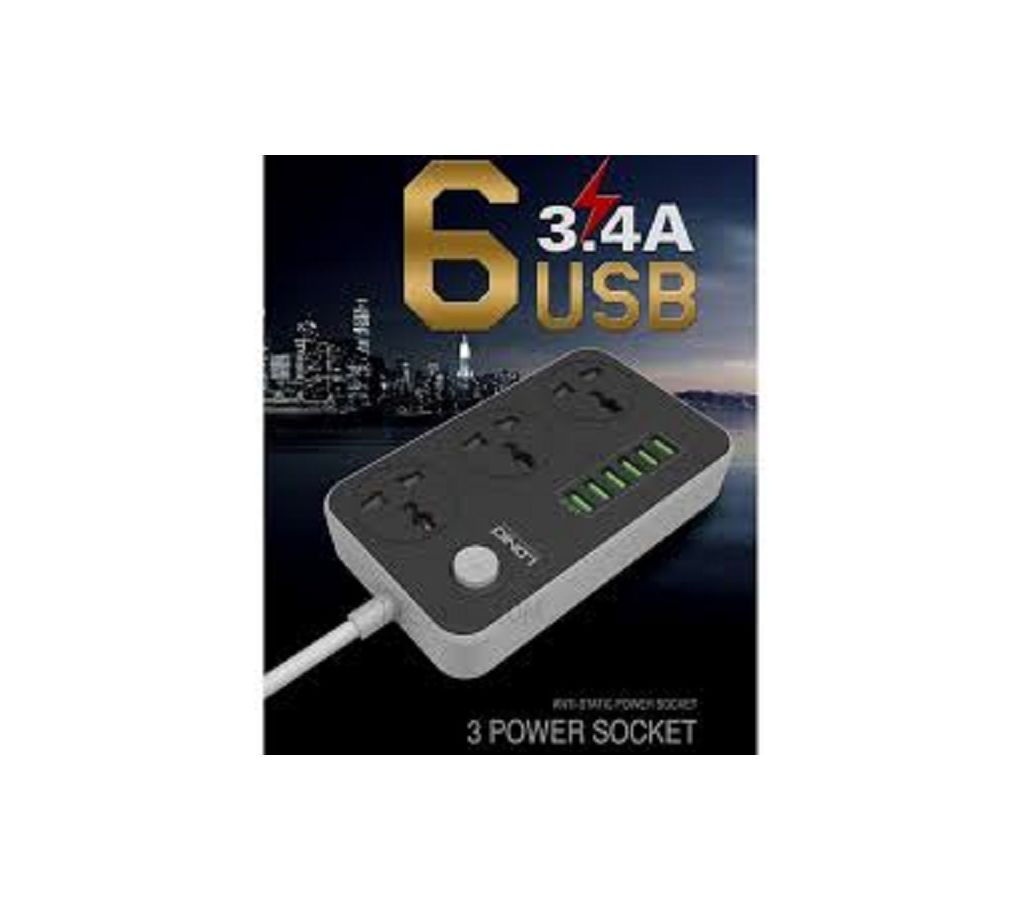 মাল্টিপ্লাগ  with 3 AC Sockets and 6 USB Ports বাংলাদেশ - 1042309