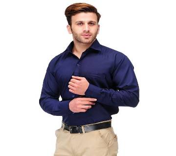 Full Sleeve Navy Blue Shirt for Man