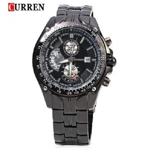 CURREN 8083 Black Stainless Steel Chronograph Watch For Men