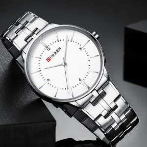 CURREN 8321 Silver Stainless Steel Analog Watch For Men