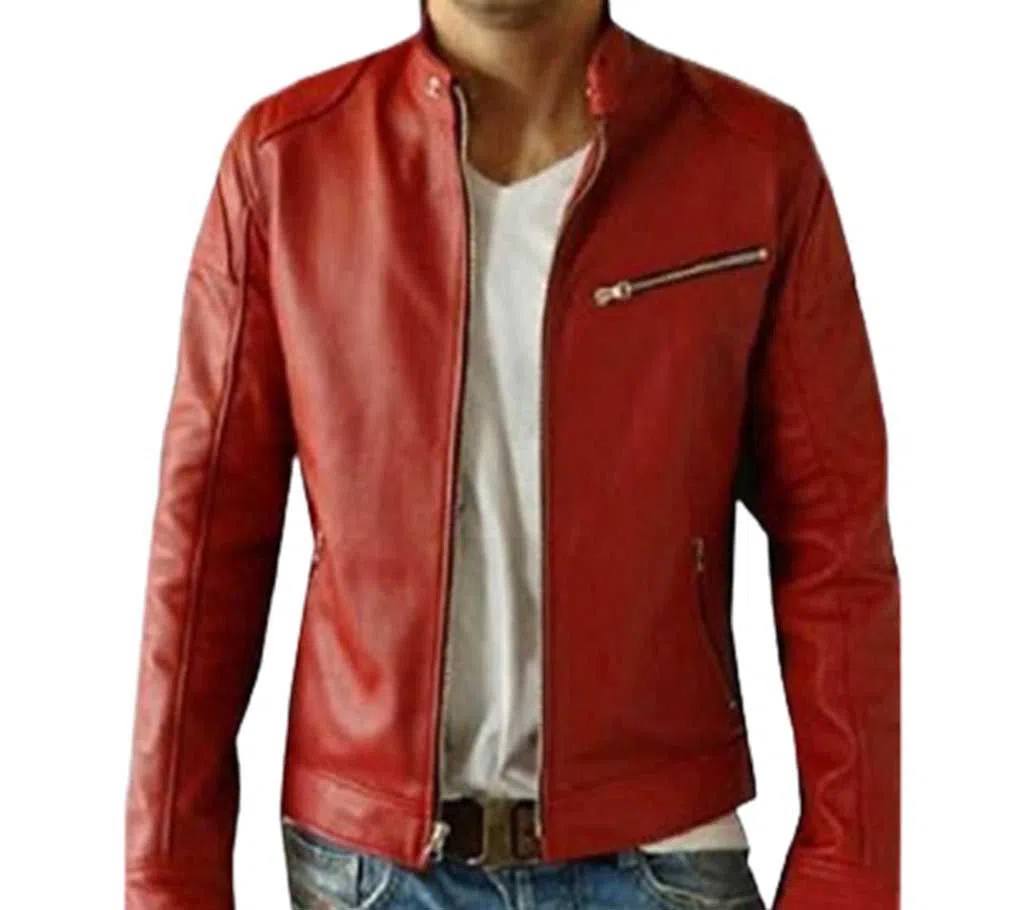 Red Artificial Leather Jacket