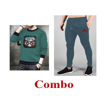 Route 66 Contrast Sweatshirt for Men+Lite blue Adidas mens trouser-Copy