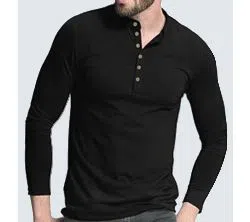 Black Full Sleeve T-shirt for men.