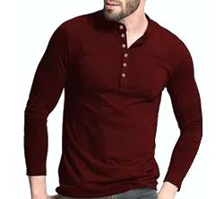 Maroon  Full Sleeve T-shirt for men.