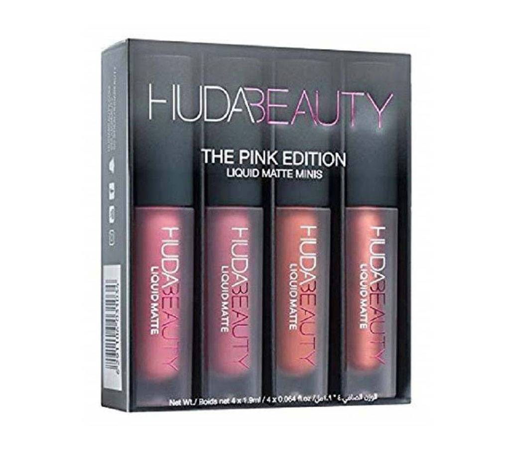 Huda Beauty লিকুইড ম্যাট লিপস্টিক মিনি সেট - Pink Edition - China বাংলাদেশ - 1056242